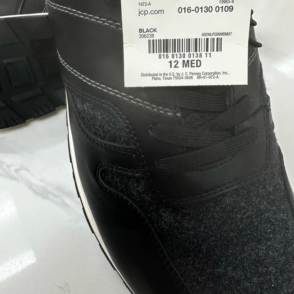 JF J.FERRAR MOTTO MENS SNEAKERS BLACK,12 MED